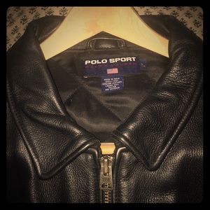 polo sport leather jacket